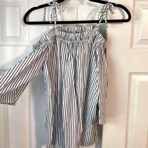 Striped Open Shoulder Top